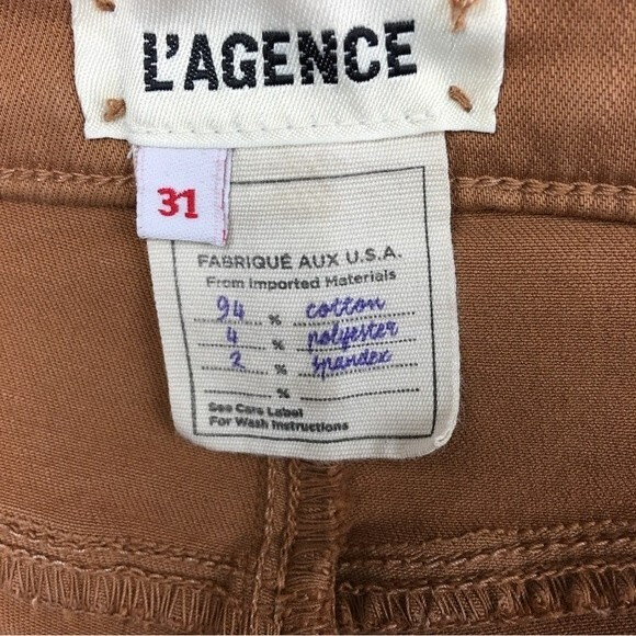 L’AGENCE Marguerite Huselnut Coated High Rise Skinny Jean Size 31 - Picture 9 of 13